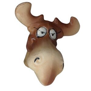 Moose Jug Bottle Stopper Cork Vintage Handpainted